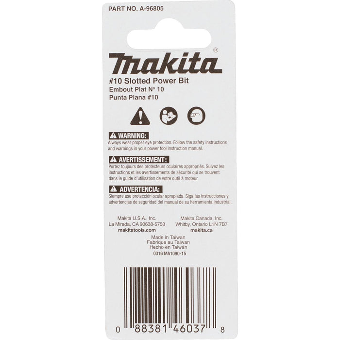 Makita (A-96805) Impact X #10 Slotted 2″ Power Bit (2-Pack)