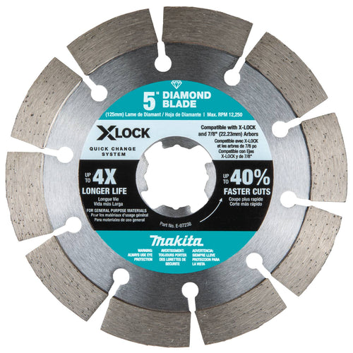 Makita X-LOCK 5" Segmented Diamond Blade for Masonry Cutting