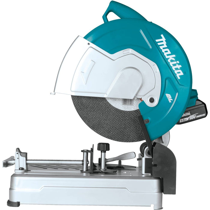 Makita (XWL01PT) 36V (18V X2) LXT Brushless 14" Cut-Off Saw Kit, dual port rapid charger, electric brake (5.0Ah)