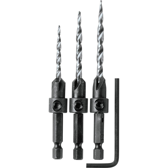 3 Pc. Countersink Set with Hex Wrench