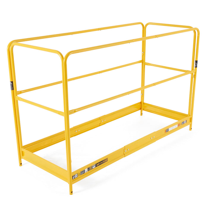 MetalTech Versatile 6 Foot Metal Guardrails System Accessory Baker Style for Select Jobsite Series Scaffolding Platform with Non-Slip Deck