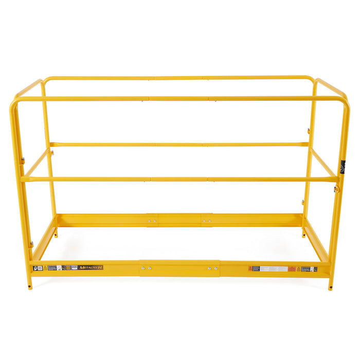 MetalTech Versatile 6 Foot Metal Guardrails System Accessory Baker Style for Select Jobsite Series Scaffolding Platform with Non-Slip Deck
