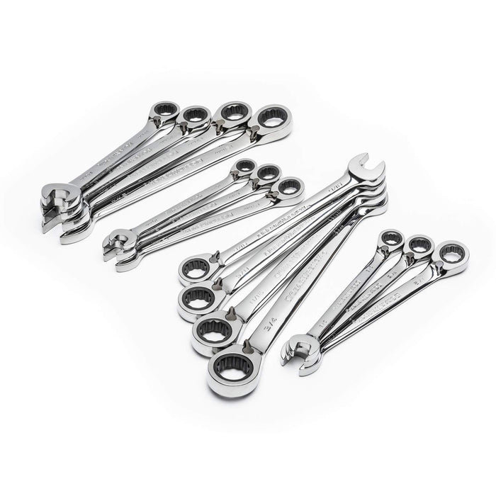 GEARWRENCH 14 Pc. 12 Pt. Reversible Ratcheting Combination Wrench Set, SAE/Metric - 85142