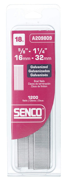 Senco 18 x 5/8in-1-1/4in Electro Galvanized Nails