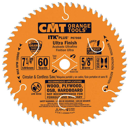CMT ITK Plus Ultra Finish 7-1/4" 60T Circular Saw Blade