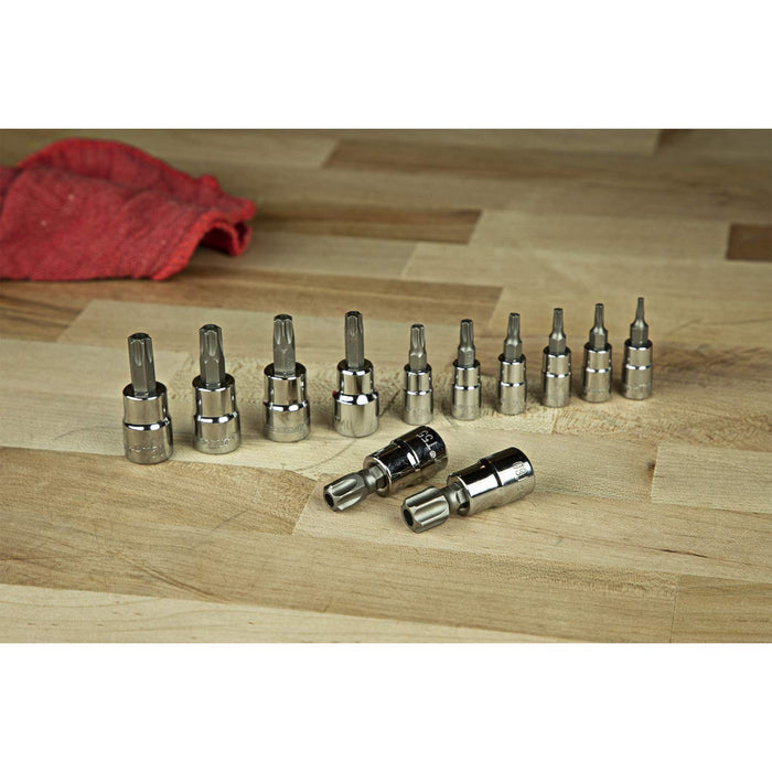 Crescent 12 Piece 1/4" & 3/8" Drive Tamper Proof Torx Bit Socket Set