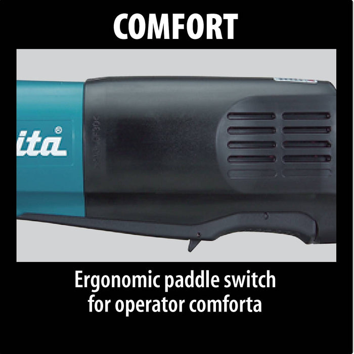 Makita 9565PC - 5" SJS Paddle Switch Angle Grinder, 13 AMP, 10,500 RPM, 5/8"-11, lock-off, no lock-on