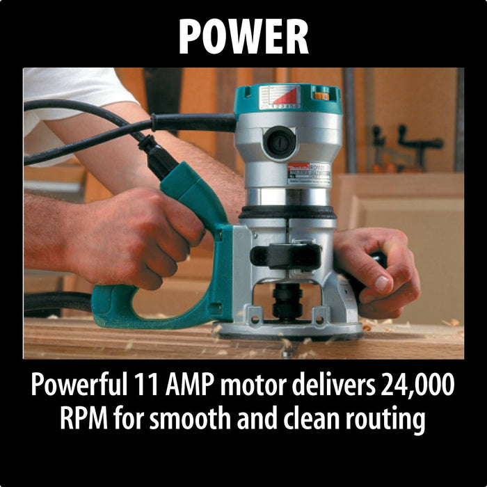 Makita 2-1/4 HP Router, 8,000-24,000 RPM, var. spd.