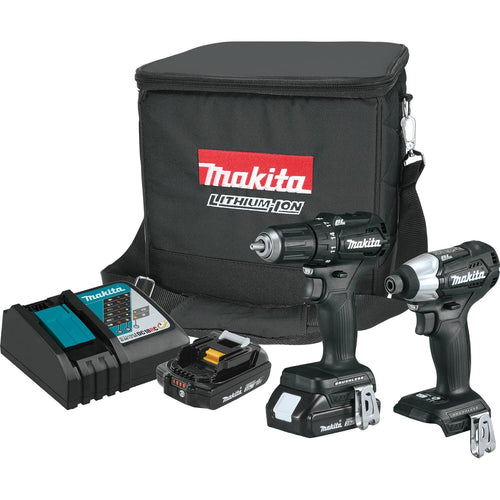 Makita CX200RB - 18V LXT Lithium-Ion Sub-Compact Brushless Cordless 2 Pc. Combo Kit, XFD11ZB, XDT15ZB, bag (2.0Ah)