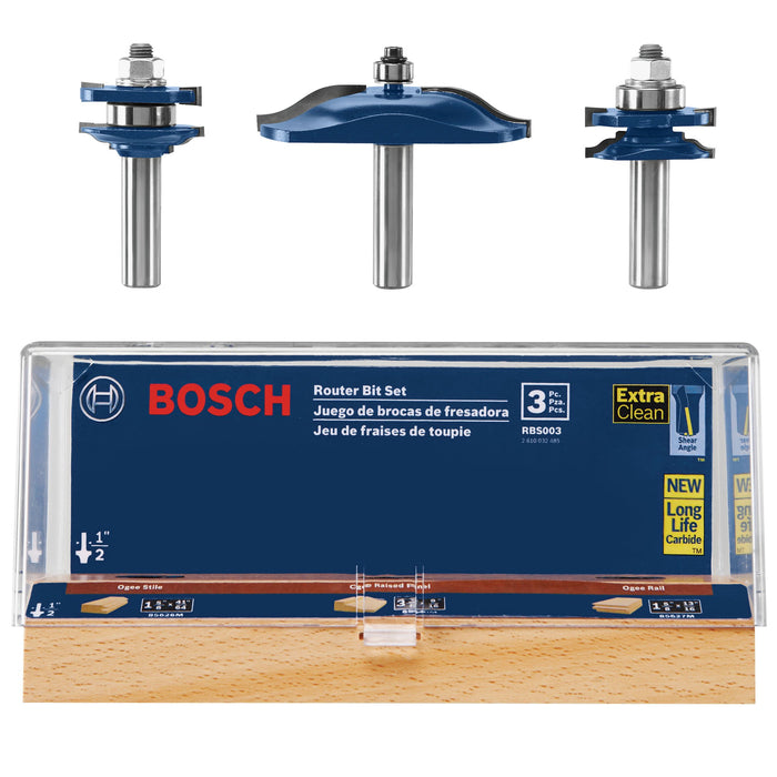 Bosch 3-Piece Ogee Door/Cabinetry Set 1/2-Inch Shank