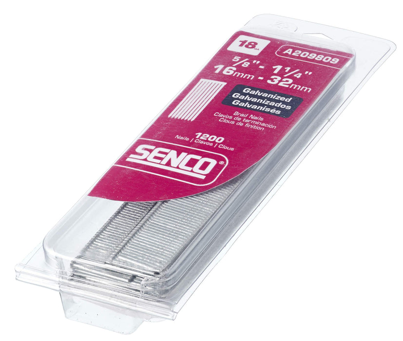 Senco 18 x 5/8in-1-1/4in Electro Galvanized Nails