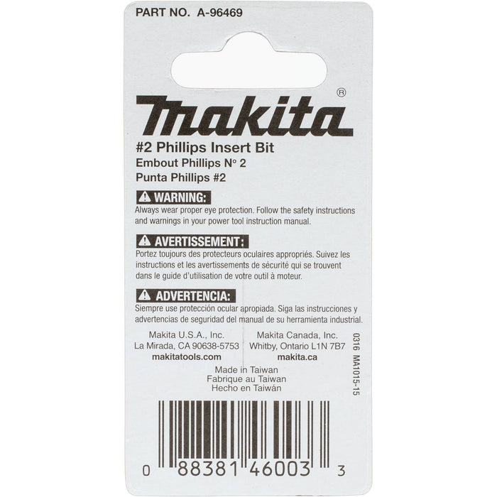 Makita Impact X #2 Phillips 1″ Insert Bit (2-Pack)