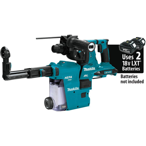 Makita (XRH10ZW) 36V (18V X2) LXT Brushless 1-1/8" AVT Rotary Hammer, accepts SDS-PLUS bits, w/ HEPA Dust Extractor, AFT, AWS Capable (Bare Tool)