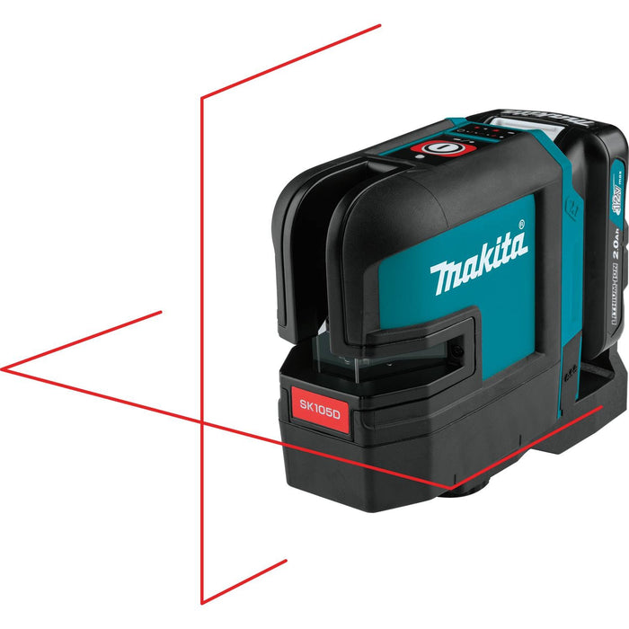 Makita 12V Max CXT Self-Leveling Cross-Line Red Laser Kit, bag, with one battery (2.0Ah)