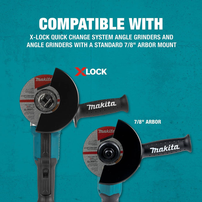 Makita X-LOCK 5" x .045" x 7/8" Type 1 General Purpose 60 Grit Thin Cut‑Off Wheel for Metal and Stainless Steel Cutting