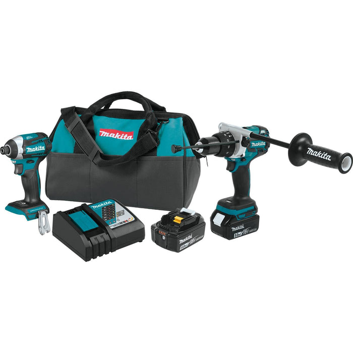 18 Volt LXT Lithium-Ion Brushless Cordless 2-Piece Combo Kit (Hammer Drill/ Impact Driver) 5.0 Ah