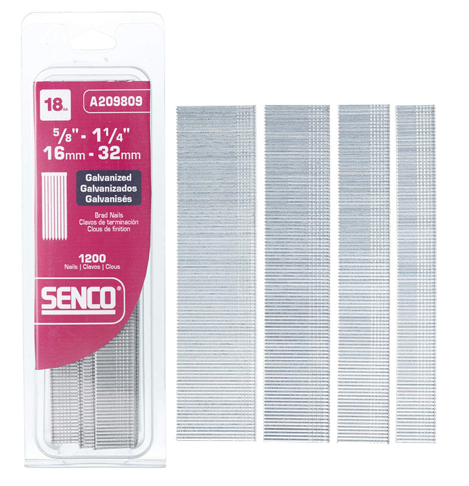 Senco 18 x 5/8in-1-1/4in Electro Galvanized Nails