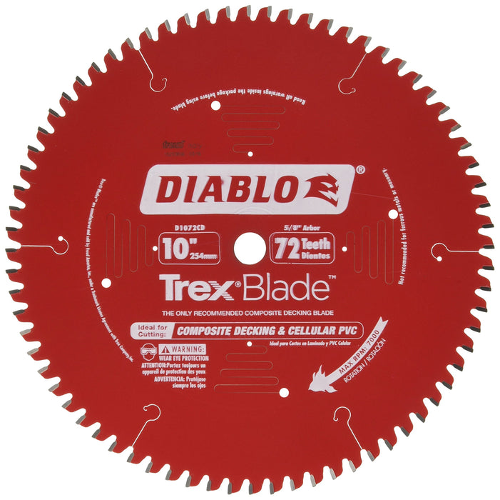 Diablo Tools TrexBlade 10 In. x 72 Tooth Composite Decking Miter and Table Saw Blade