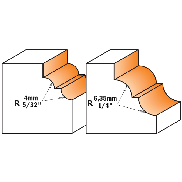 CLASSICAL OGEE BIT S=1/4'' 5/32''x33/64''x1-5/16''