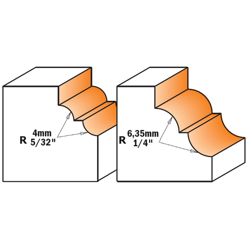 CLASSICAL OGEE BIT S=1/4'' 5/32''x33/64''x1-5/16''