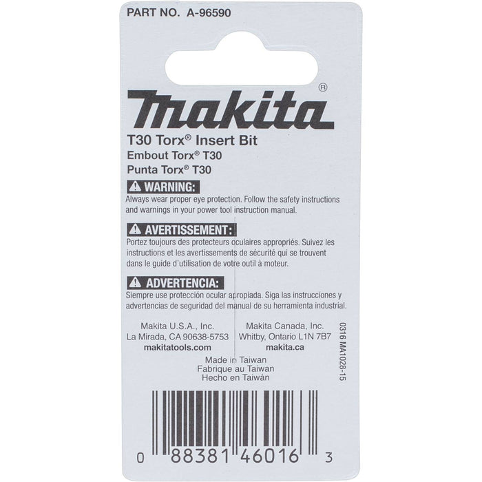 Makita Impact X T30 Torx 1″ Insert Bit (2-Pack)