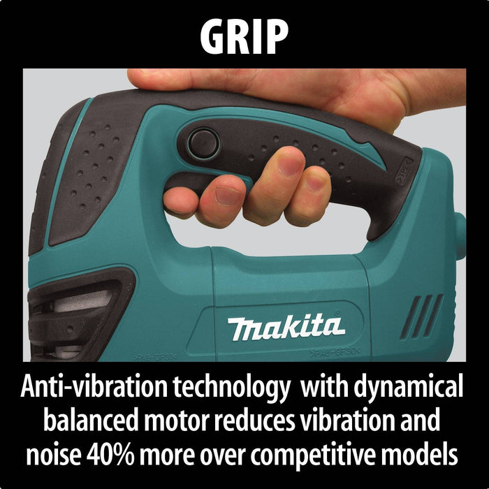 Makita 4350FCT - Top Handle Jig Saw, tool-less, L.E.D. Light, 800-2,800 SPM, var. spd., orbital, case