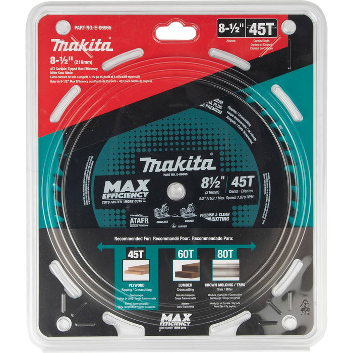 Makita Max Efficiency 8-1/2" 45 Tooth Thin Kerf Miter Saw Blade
