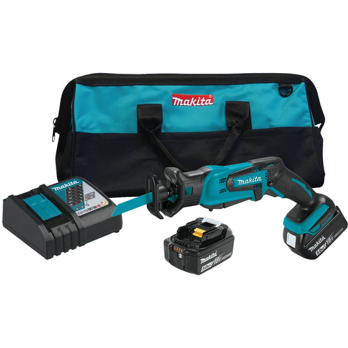 Makita 18V LXT Lithium-Ion Cordless Compact Recipro Saw Kit, var. spd., tool-less blade change, L.E.D. Light, bag (5.0Ah)