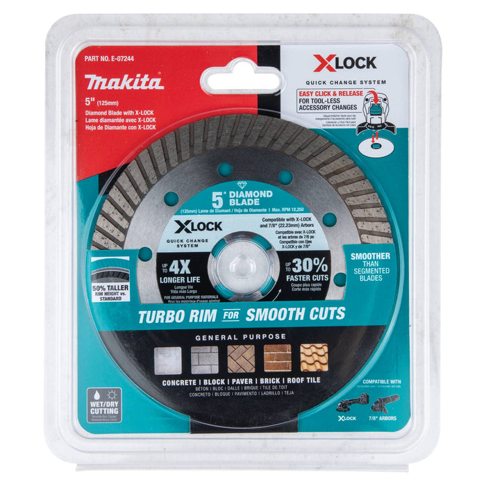 Makita X-LOCK 5" Turbo Rim Diamond Blade for Masonry Cutting