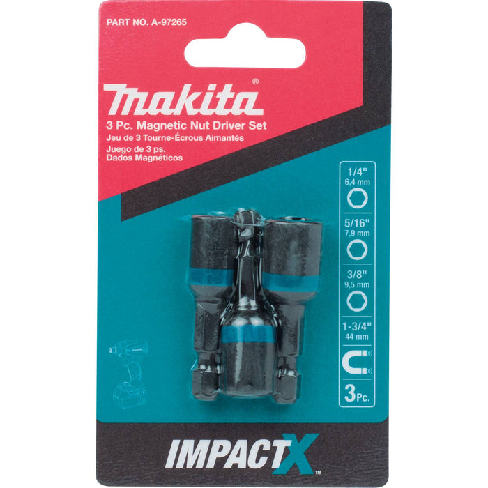 Makita A-97265 Impact X 3 Pc. 1-3/4″ Magnetic Nut Driver Set