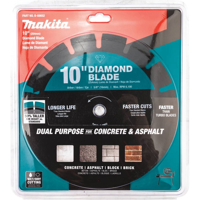 Makita B-69652 - 10" Diamond Blade, Segmented, Dual Purpose