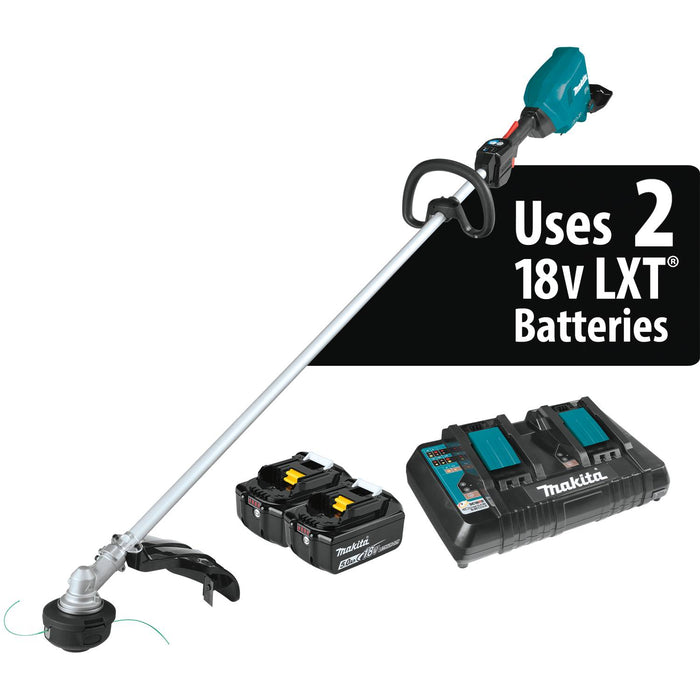 Makita XRU18PT - 36V (18V X2) LXT® Brushless String Trimmer Kit, dual port charger (5.0Ah)
