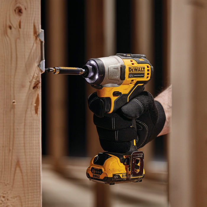 DEWALT (DCF801F2) 12V Max Xtreme Brushless Impact Driver with (2) 2AH Batteries