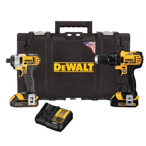 DEWALT 20V MAX Drill/Driver & Impact Driver Combo Kit with Tough System(TM) Case