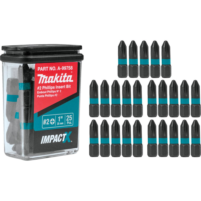 Impact X #2 Phillips 1″ Insert Bit, 25/pk