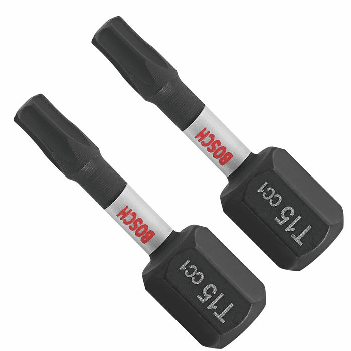 Bosch ITDT15102 - 2 pc. Driven 1 In. Impact Torx #15 Insert Bits
