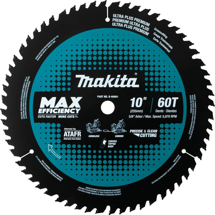 10" 60T Carbide-Tipped Max Efficiency Miter Saw Blade
