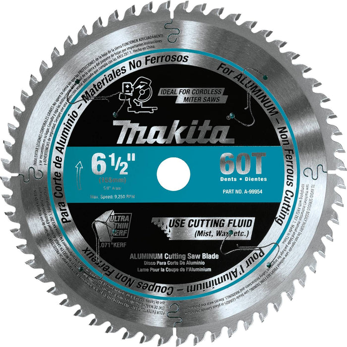 6-1/2" 60T Carbide-Tipped Ultra-Thin Kerf Saw Blade, Aluminum