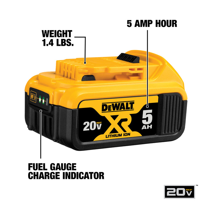 DEWALT 20V Max Lithium-Ion Battery 2-Pack (5.0 Ah) Bare Tool Starter Kit