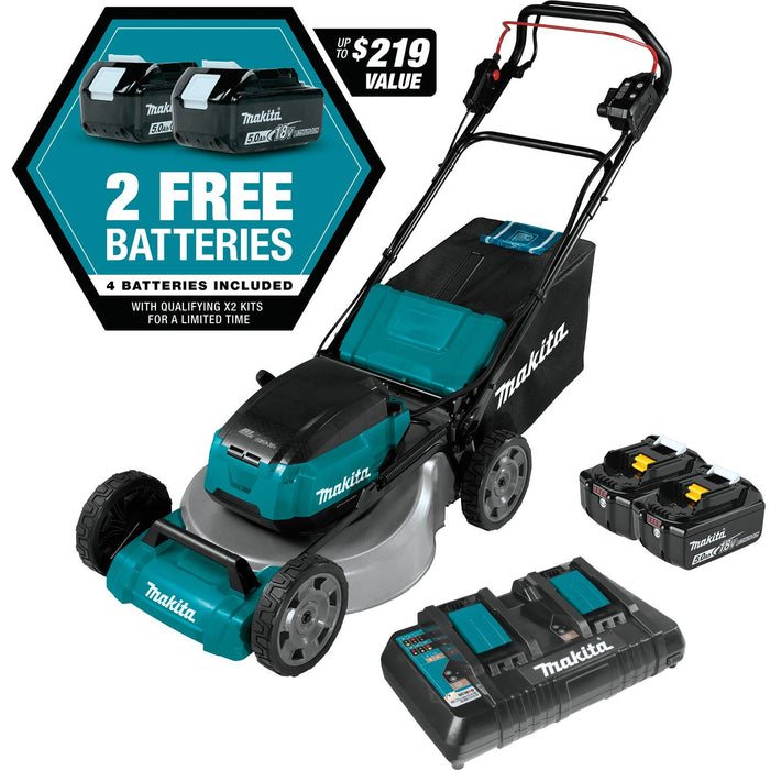 Makita 18V (XML06PT1) LXT Brushless 18 In. Self-Propelled Commercial Lawn Mower Kit