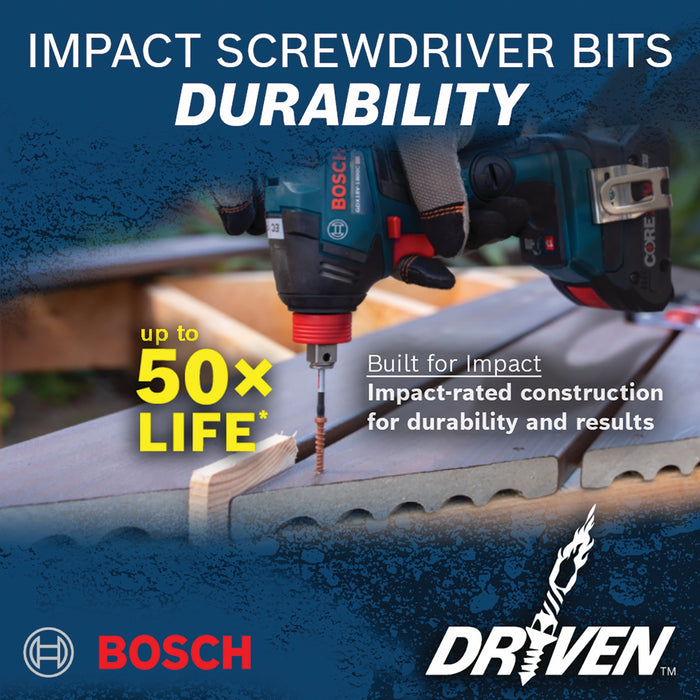 Bosch ITDSL810202 - 2 pc. Driven 2 In. Impact Slotted #8-10 Power Bits