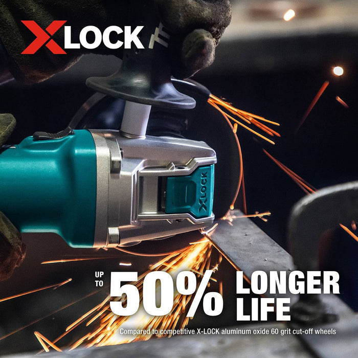 Makita X-LOCK 5" x .045" x 7/8" Type 1 General Purpose 60 Grit Thin Cut‑Off Wheel for Metal and Stainless Steel Cutting