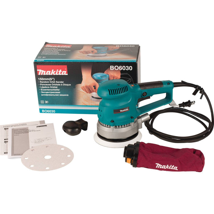 Makita 6" Random Orbit Sander, 2.7 AMP, 4,000-10,000 OPM (D-handle)
