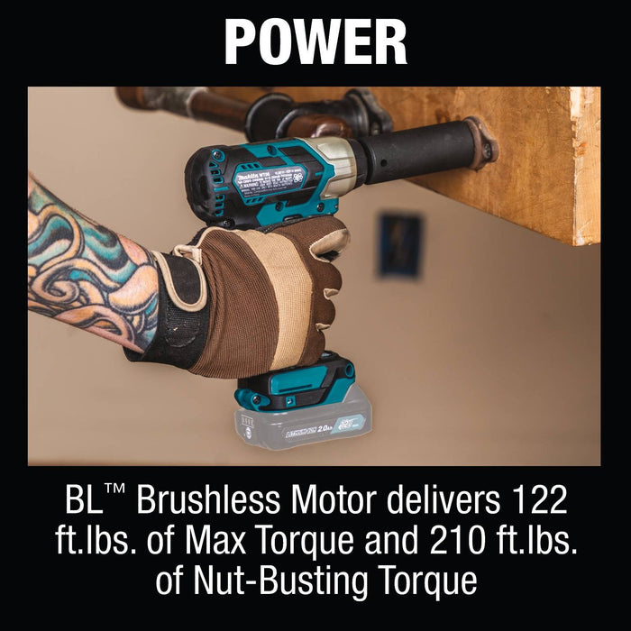 Makita 12V Max CXT Lithium-Ion Brushless Cordless 1/2" Sq. Drive Impact Wrench (Bare Tool)