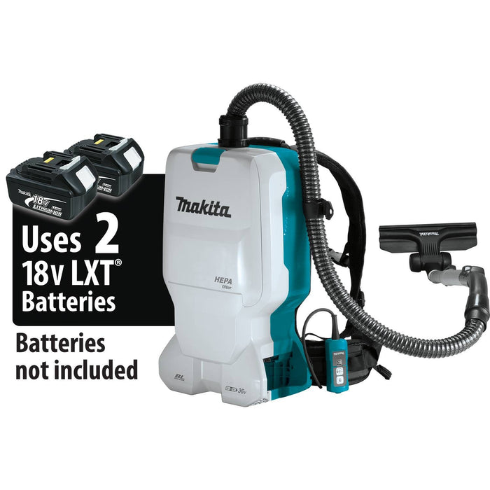 Makita XCV17Z - 36V (18V X2) LXT Brushless 1.6 Gallon HEPA Filter Backpack Dry Vacuum (Bare Tool)