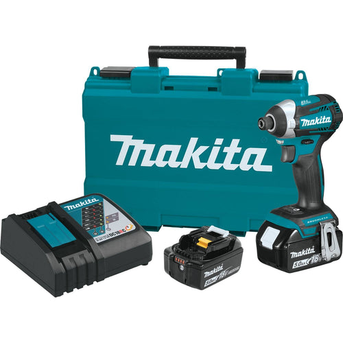 Makita XDT14T - 18V LXT Lithium-Ion Brushless Cordless Quick-Shift Mode 3-Speed Impact Driver Kit, case (5.0Ah)