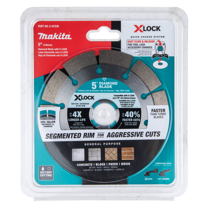 Makita X-LOCK 5" Segmented Diamond Blade for Masonry Cutting