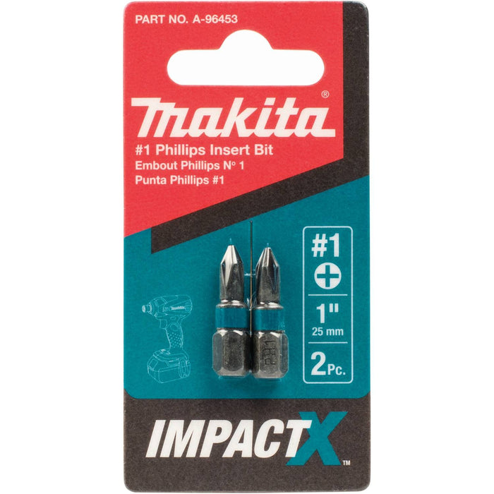 Makita Impact X #1 Phillips 1″ Insert Bit (2-Pack)