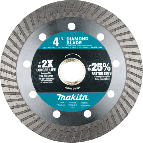 Makita 4-1/2" Diamond Blade, Turbo, Soft Material
