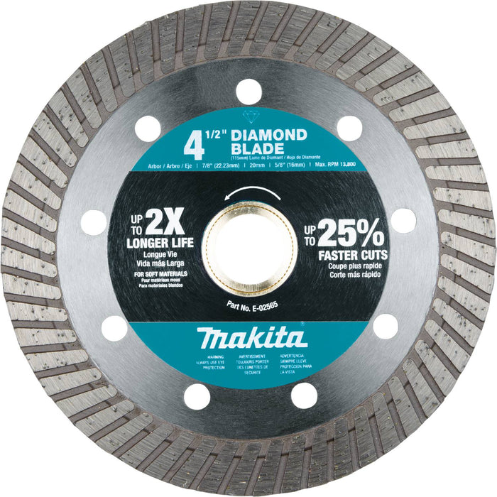 Makita 4-1/2" Diamond Blade, Turbo, Soft Material